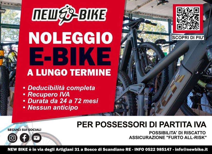 Hai la partita IVA? Noleggia la tua nuova e-bike con la formula del noleggio a lungo termine da New Bike a Bosco di Scandiano (RE)