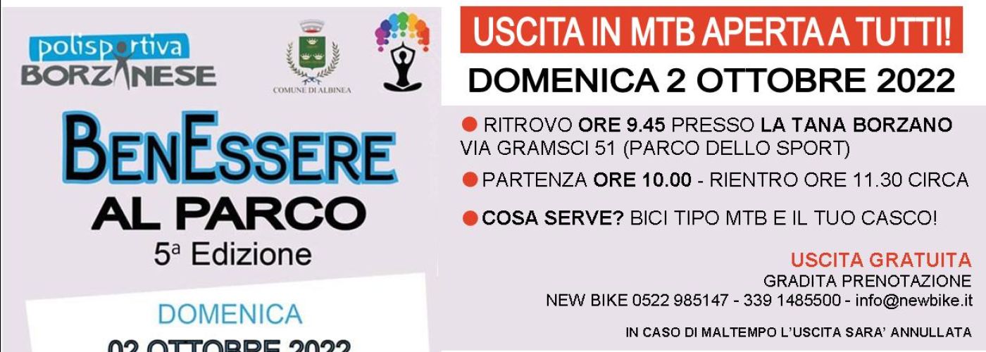 Programma Benessere al Parco domenica 2 ottobre al Parco dello Sport di Borzano di Albinea (RE)