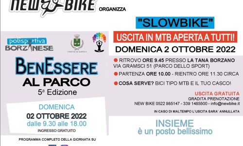 Programma Benessere al Parco domenica 2 ottobre al Parco dello Sport di Borzano di Albinea (RE)