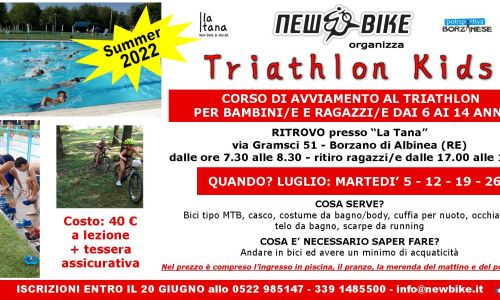 New Bike organizza Triathlon Kids corso di avviamento al triathlon 2022